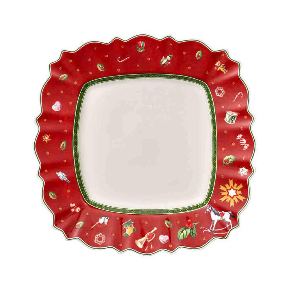 Villeroy & Boch eckiger Speiseteller Toys Delight. Variante Rot.