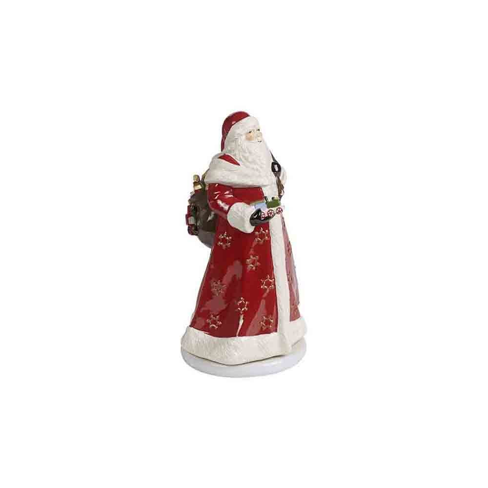 Villeroy und Boch 34cm Santa Spieluhr drehend. Hauptbild.