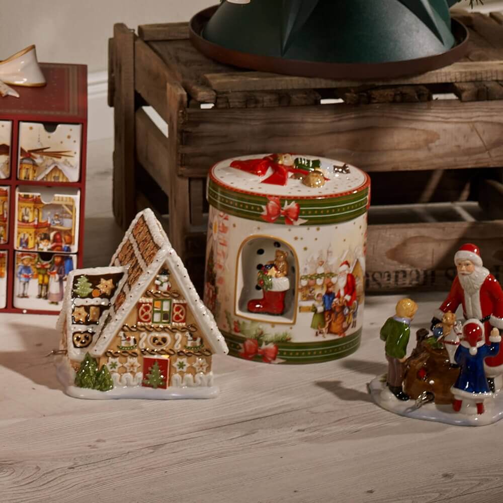 Villeroy & Boch 16cm Lebkuchenhaus mit Spieluhr Teelicht Christmas Toys 