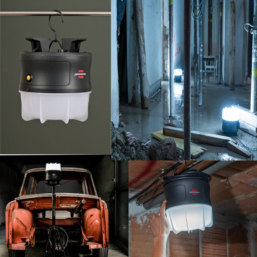 Brennenstuhl Baustrahler mit 360° Rundumbeleuchtung Bauscheinwerfer 30W Akku LED 1171410301 Details