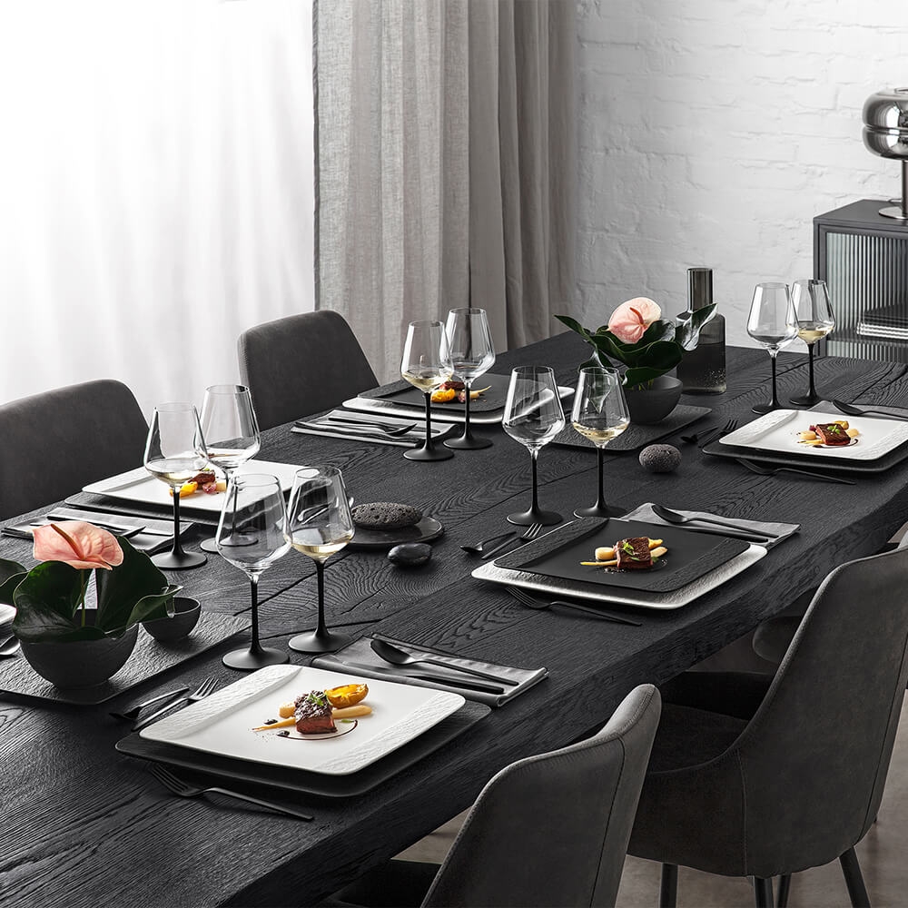 Villeroy & Boch 16-teiliges Tafelbesteck Manufacture Rock für 4 Personen Schwarz