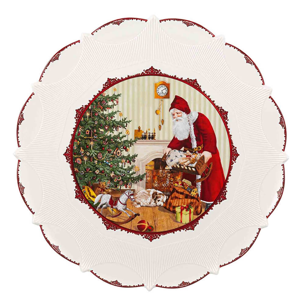 Villeroy und Boch 42cm Gebäckteller Toys Fantasy Santa bringt Geschenke. Hauptbild.