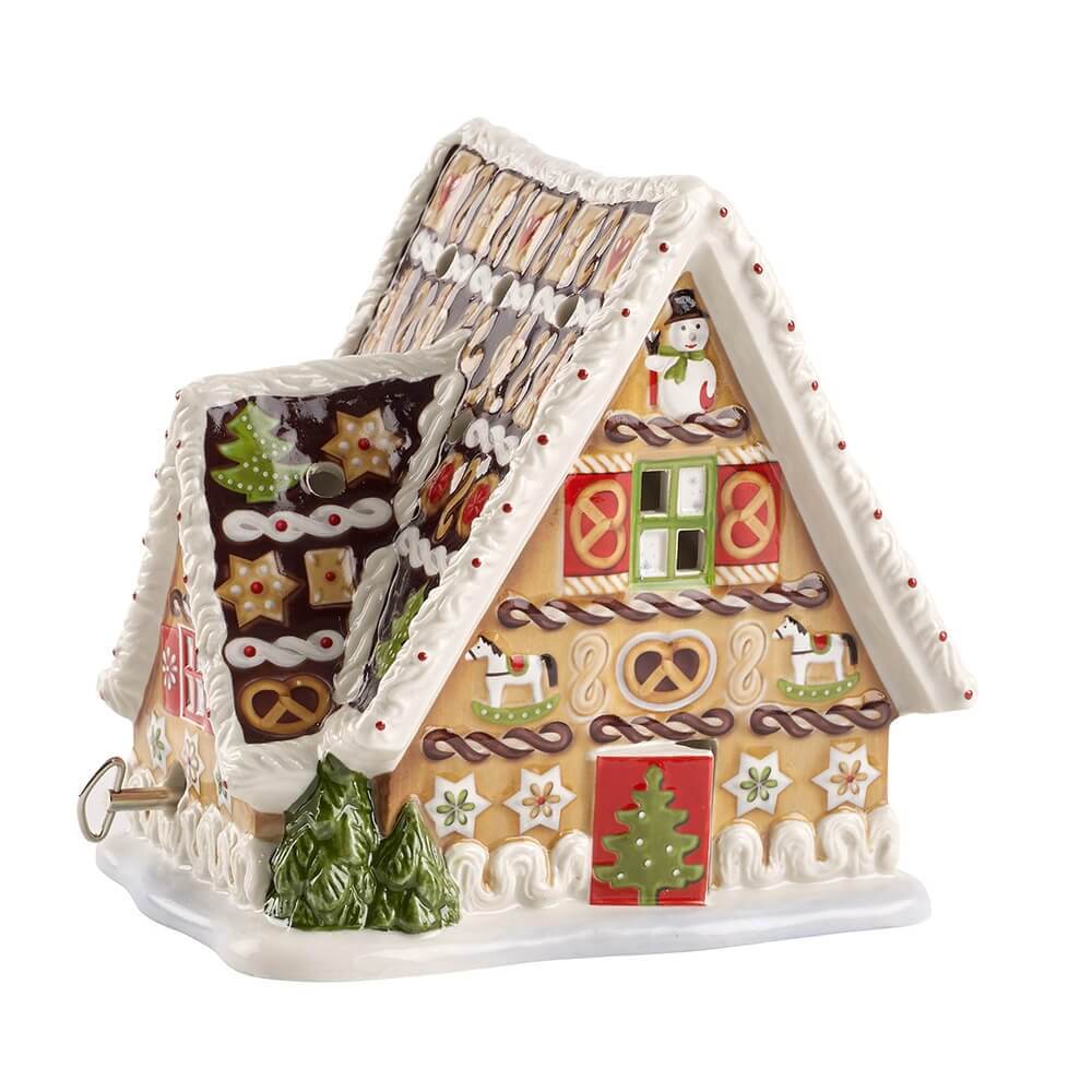 Villeroy & Boch 16cm Lebkuchenhaus mit Spieluhr Teelicht Christmas Toys 