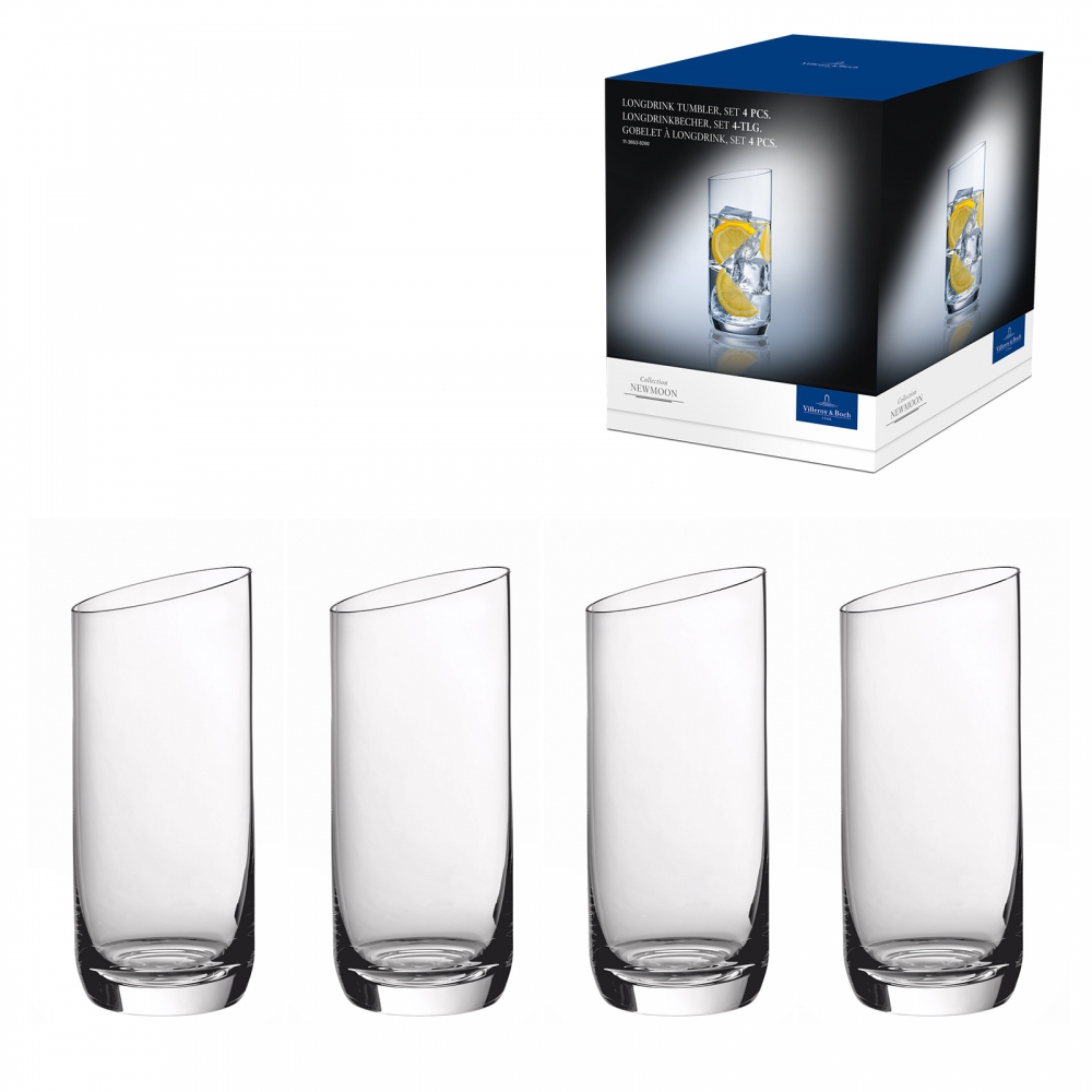 Villeroy & Boch 4-teiliges Longdrinkgläser Set NewMoon 370ml Kristallglas 1136538260