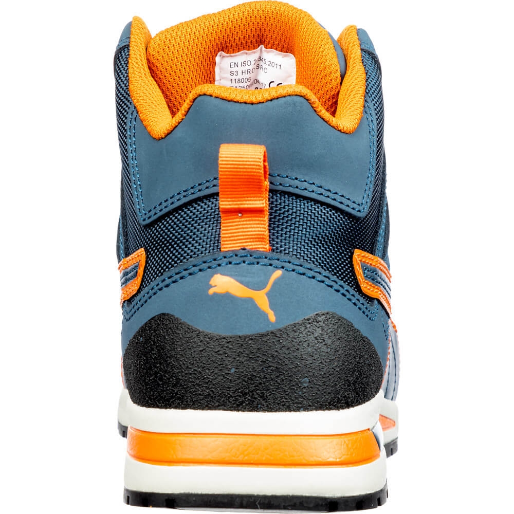 Puma 633140 Crosstwist Mid S3 HRO SRC Sicherheitsschuh Männer blau orange 41-46