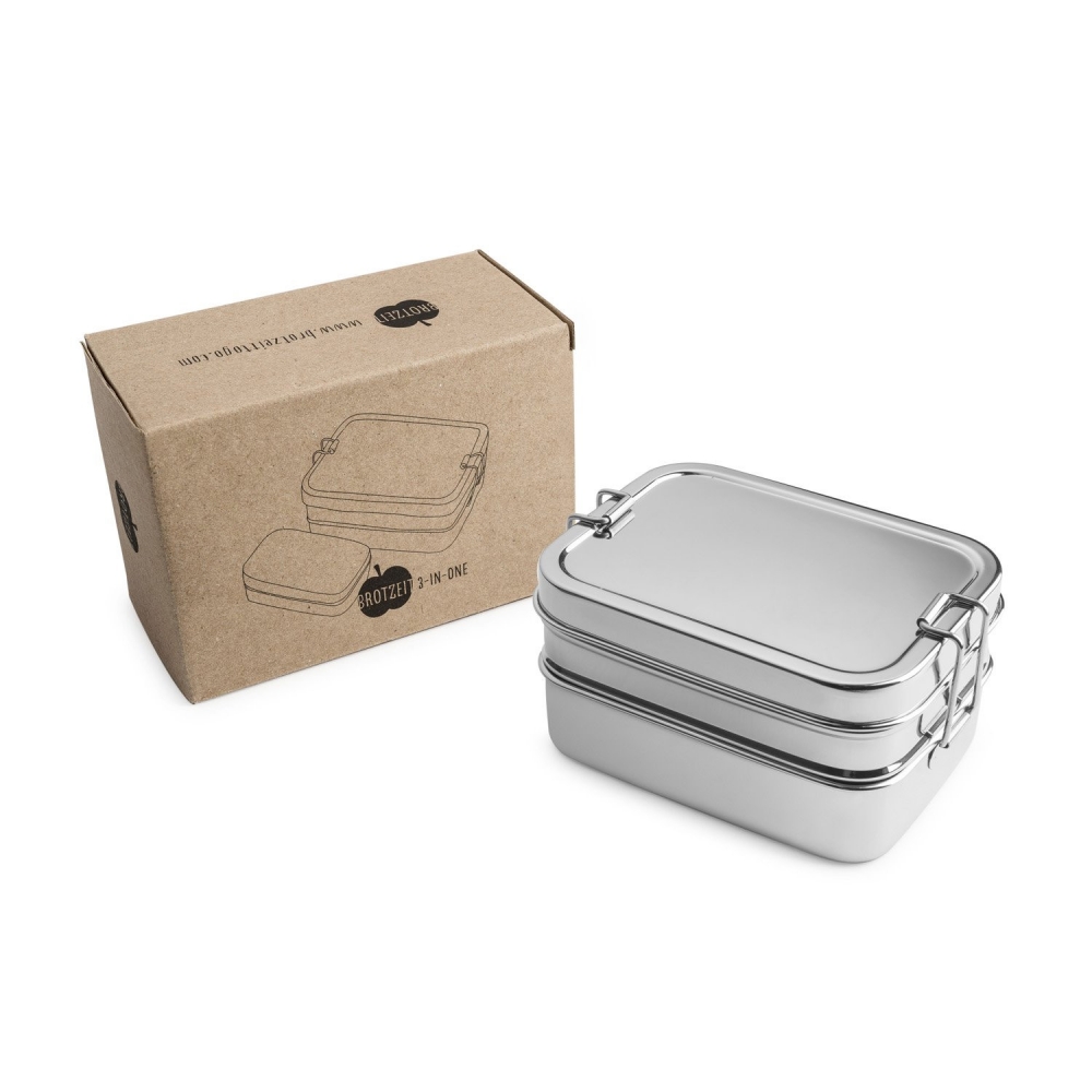 Brotzeit Lunchbox Edelstahl 3in1 stapelbar Brotdose 