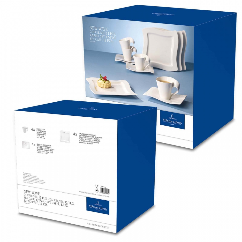 Villeroy und Boch 12-teiliges Kaffee Set NewWave Premium Porzellan. Verpackung.