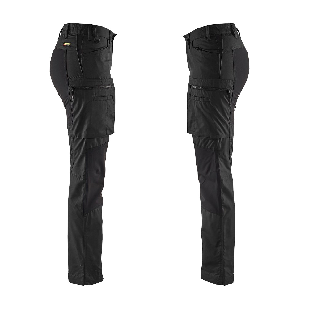 Blakläder Damen Service Bundhose Stretch schwarz seitliche Ansicht