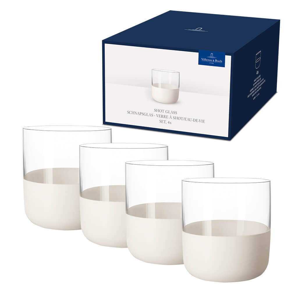 Villeroy & Boch Schnapsglas Manufacture Rock blanc 4-teilig. Hauptbild.