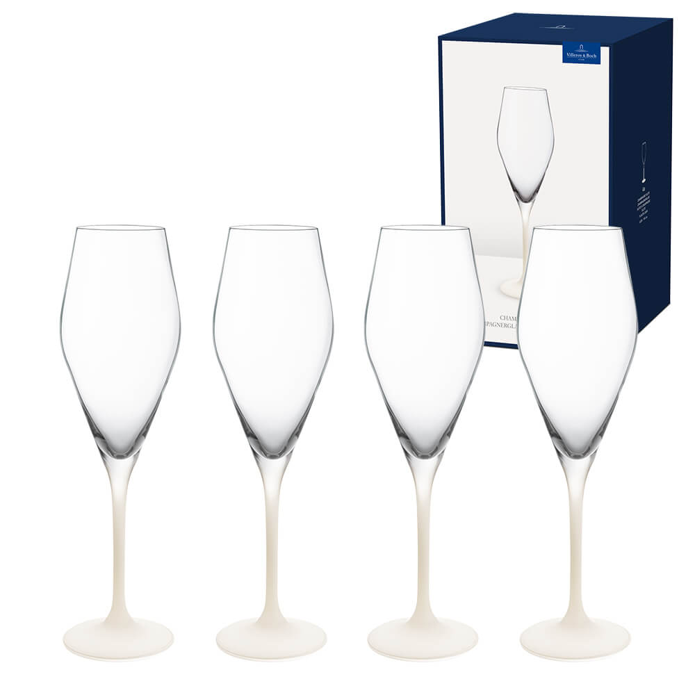 Villeroy & Boch Champagnerglas Manufacture Rock blanc 4-teilig. Hauptbild.