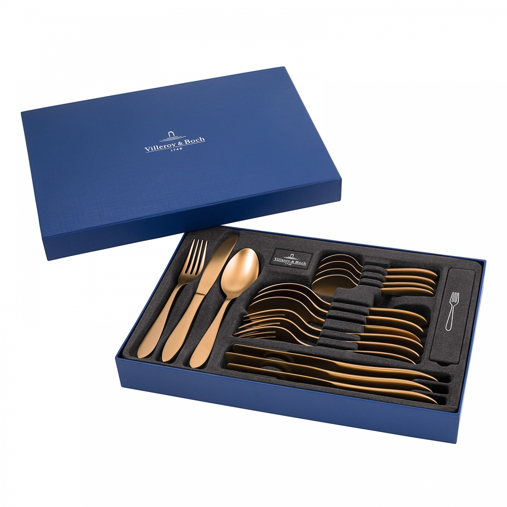 Villeroy & Boch 16-teiliges Tafelbesteck Set Manufacture Cutlery Edelstahl Farbe Bronze