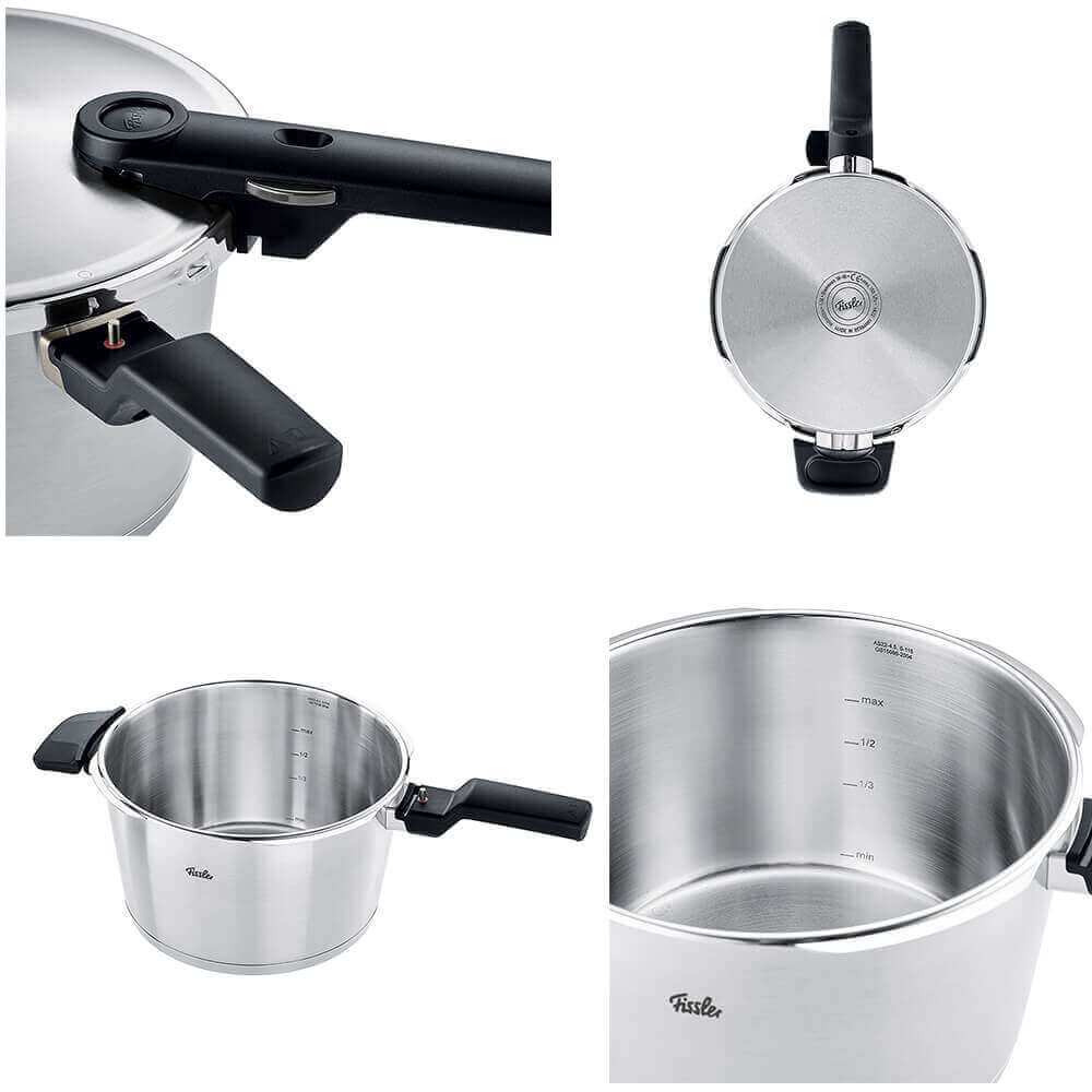 Fissler Schnellkochtopf Vitaquick Premium 6L + 3,5L SBP. Detailbild.