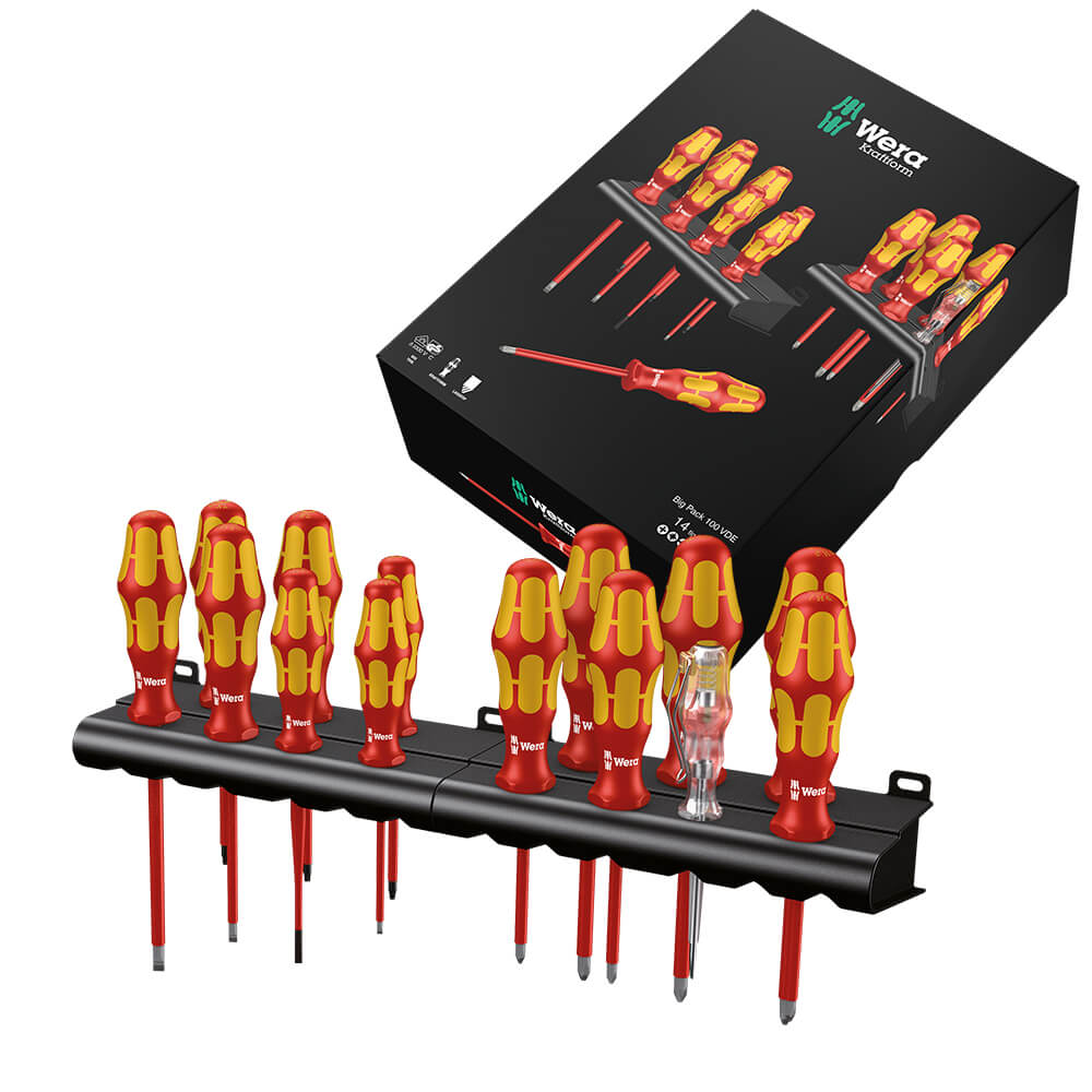 Wera Kraftform Big Pack 100 VDE 14‑teilig. Hauptbild.