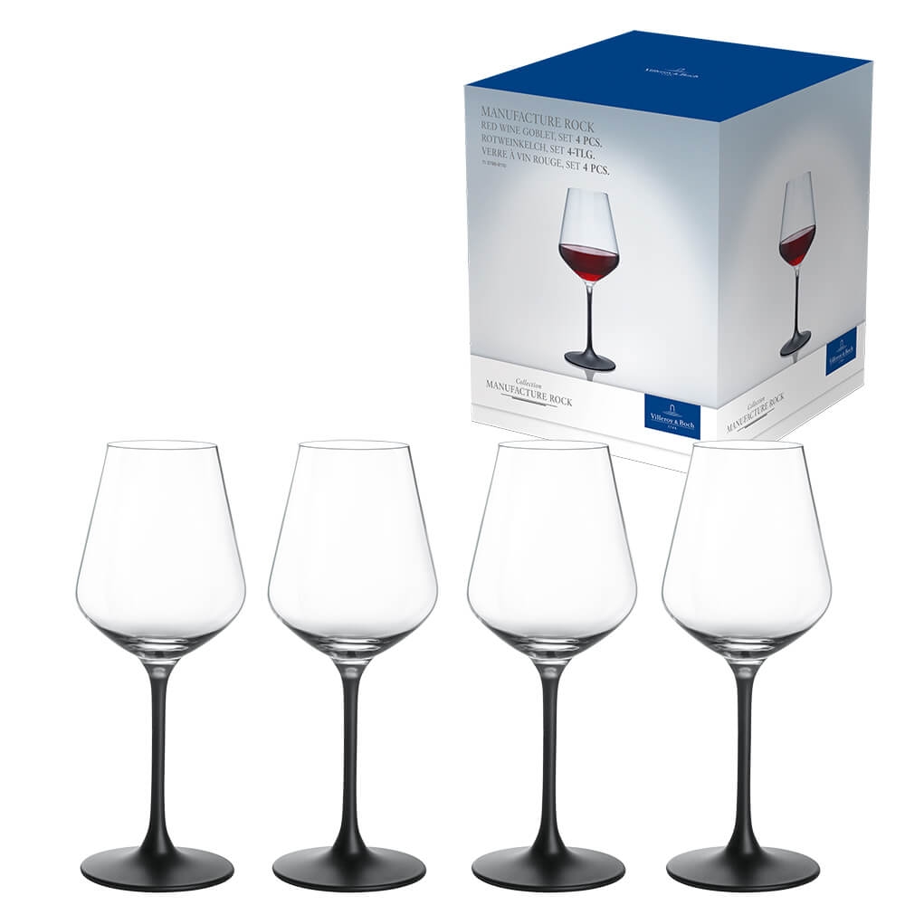 Villeroy & Boch 4er Set 470ml Rotweinglas Manufacture Rock Kristallglas