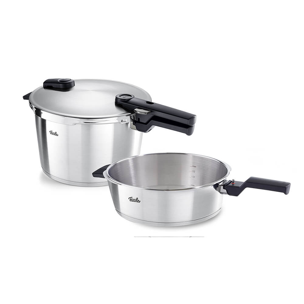 Fissler Schnellkochtopf Vitaquick Premium 8L + 4L SBP. Hauptbild.