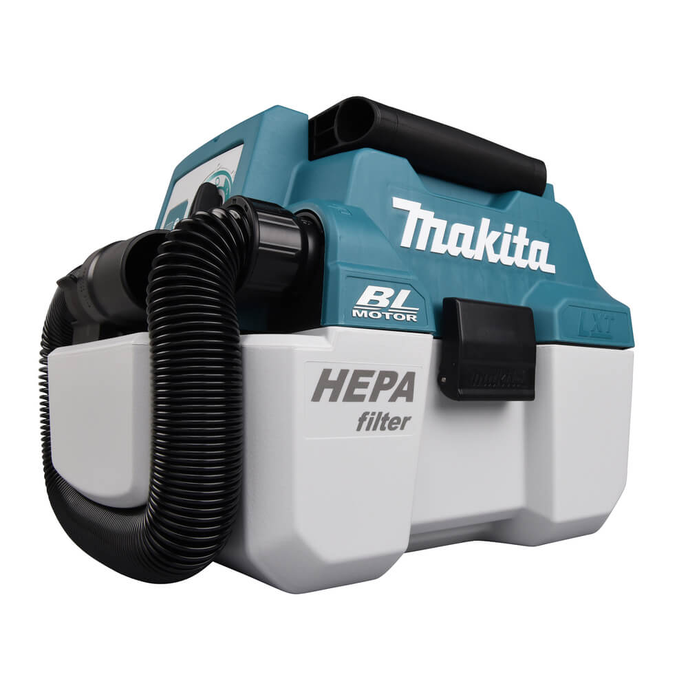 Makita Akku-Staubsauger 18V DVC750LZX3. Seitenansicht.