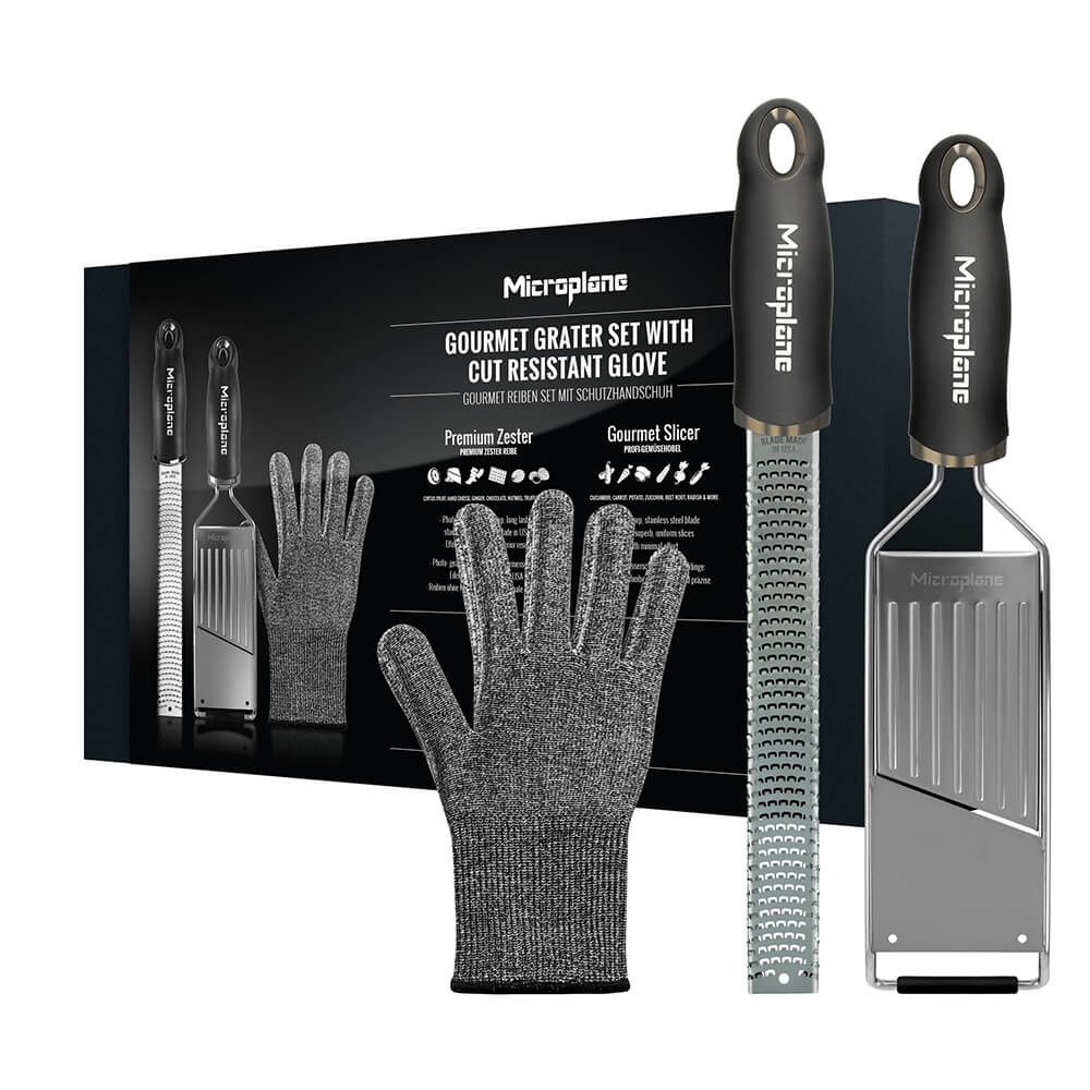 Microplane Gourmet Reiben Set & Handschuh Limited. Hauptbild.