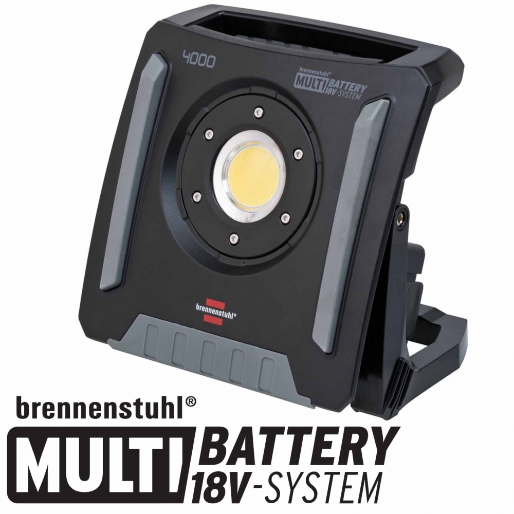 Brennenstuhl Multi Battery LED Akku Baustrahler 4000 MA 18Volt Multi-System