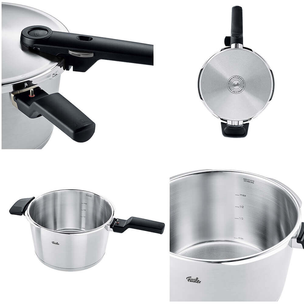 Fissler Schnellkochtopf Vitaquick Premium 4,5L + 2,5L SBP. Detailbild.