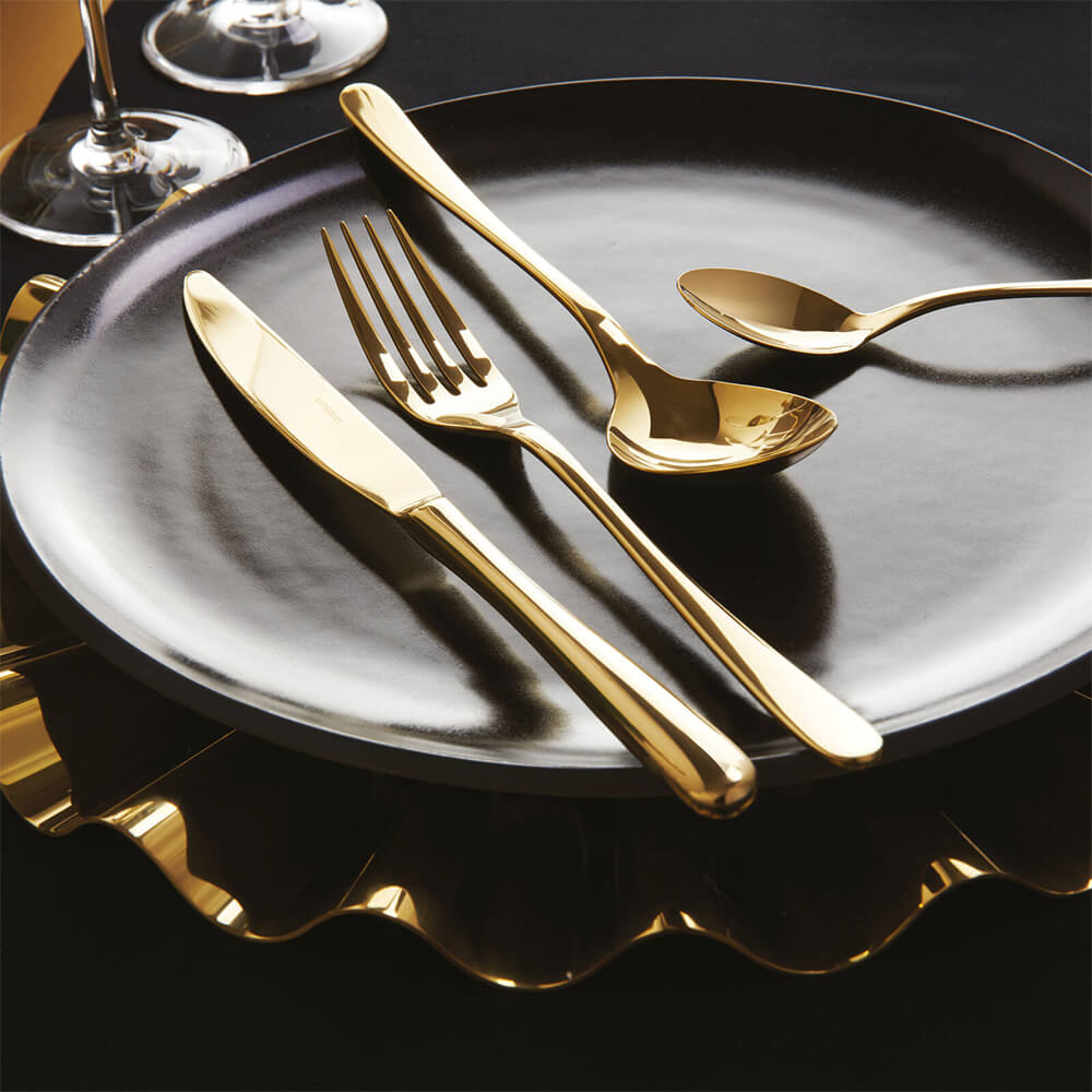 Sambonet Besteckset 24-teilig Taste Gold. Detailbild.